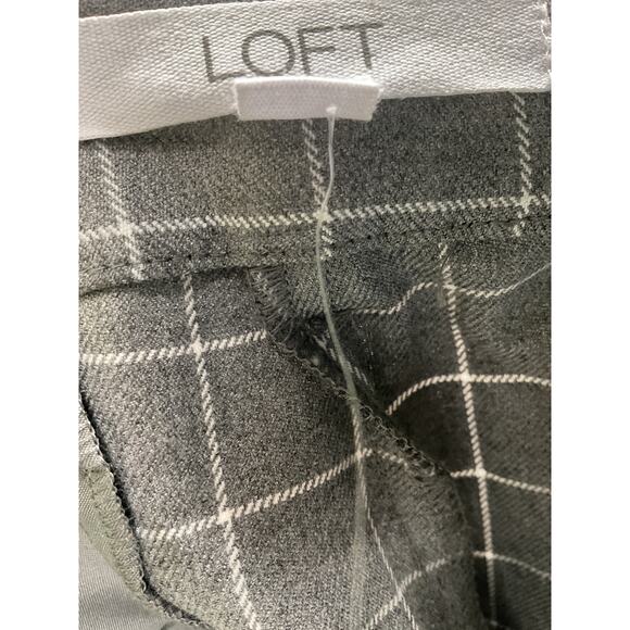 LOFT Gray Plaid Cropped Pants - Women's 14 - Picture 3 of 4